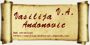 Vasilija Andonović vizit kartica